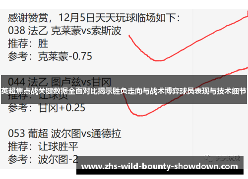 英超焦点战关键数据全面对比揭示胜负走向与战术博弈球员表现与技术细节